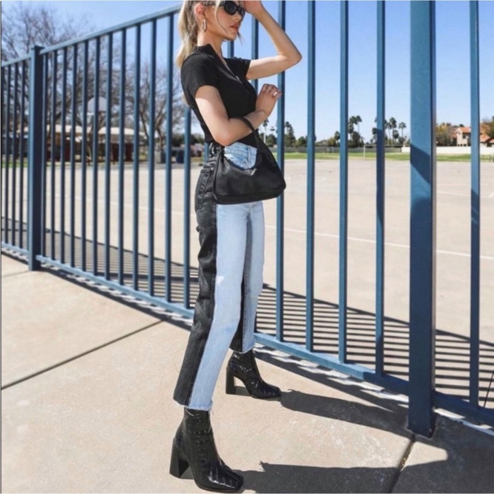 NWOT Revice Ex-boyfriend Harlow Two Tone High Rise Jeans